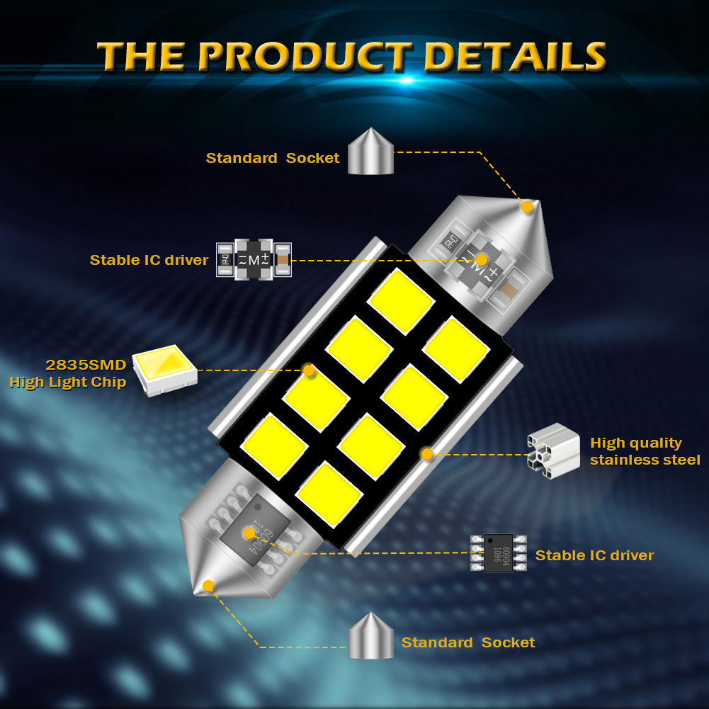 CENMOLL Wholesale C5W LED Bulb CANBUS 12V Festoon 31mm 36mm 41mm C10W Car Interior Light License Plate Reading Lamp