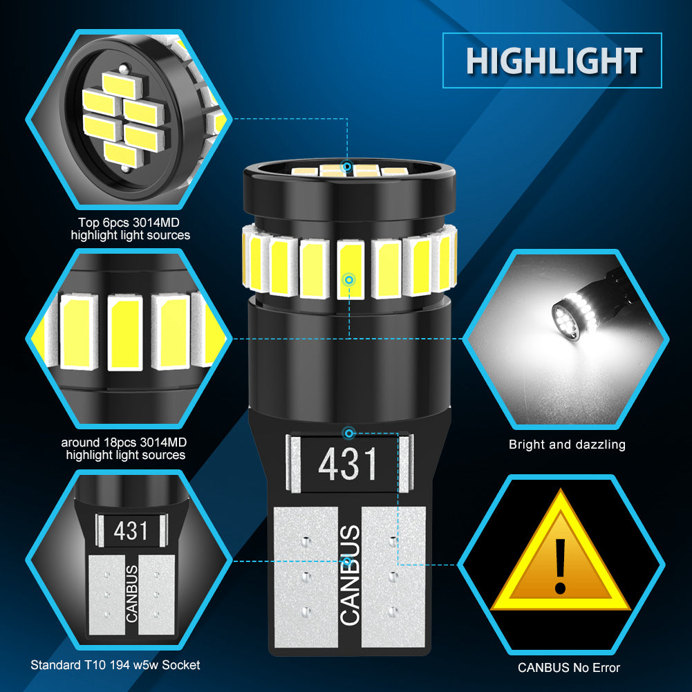 CENMOLL Wholesale W5W T10 LED Canbus No Error 194 LED Parking Position Light for Kia