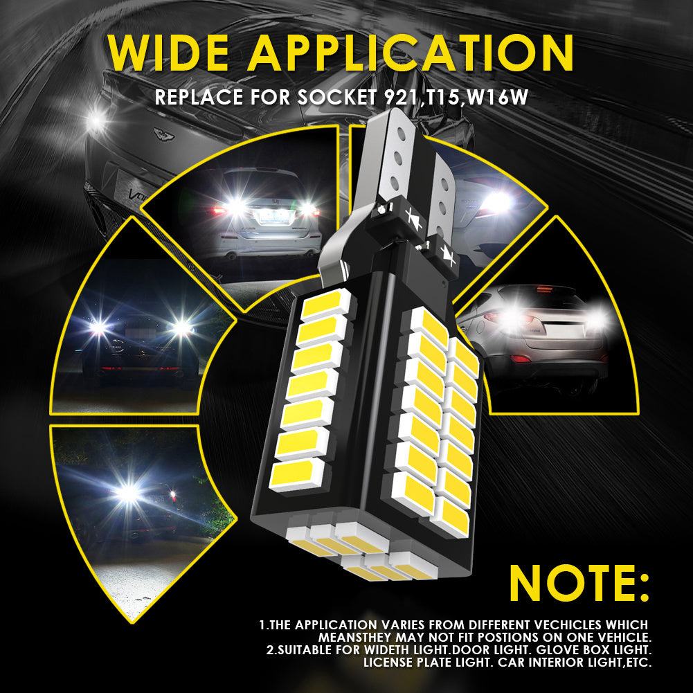 CENMOLL Wholesale W16W T15 LED Canbus Bulb Car Reverse Lights For BMW E90 E60 Audi A4 B6 B8 LED Car Light 921 912 Backup Exterior Light 12V