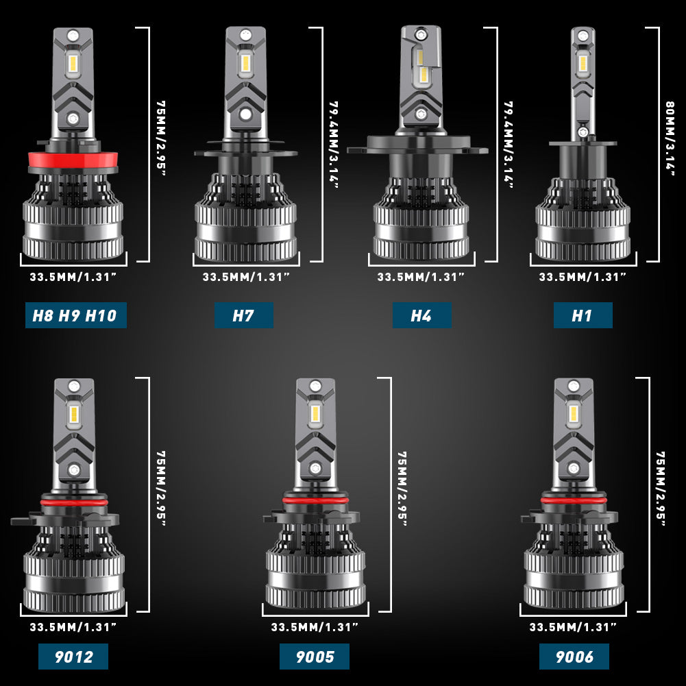 CENMOLL H7 H4 Led Healights HB2 H16 9005 9006 HB3 BH4 H1 9012 Led Headlamps Turbo 9005 9006 HB3 BH4 Led Car Fog Lights