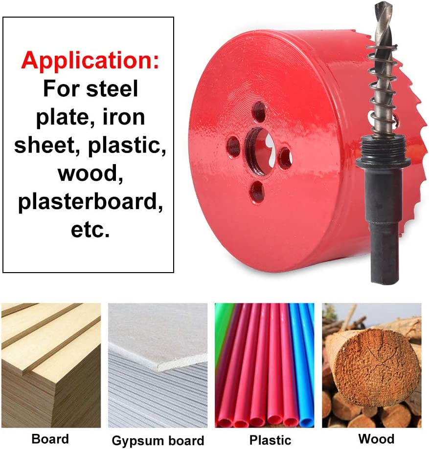 HOHXEN 80mm Hole Saw,M42 HSS Bi-Metal,Hole Opener Drill Bit Cutter Tool for Wood Aluminum Iron Sheet Pipe Plastic