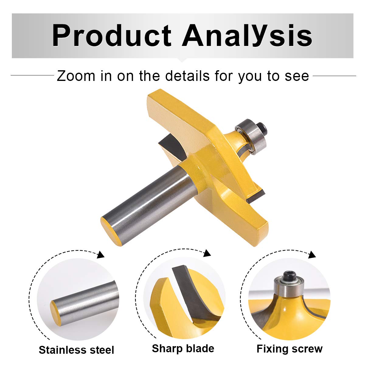 HOHXEN 2pcs Handrail Router Bit Set - Standard/Flute Molding Cutter - 1/2'' Shank for Staircase & railings handrails