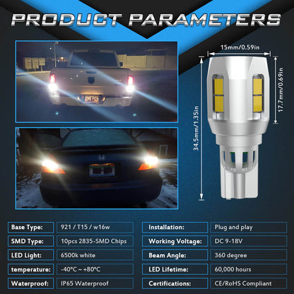 CENMOLL Wholesale T15 W16W LED Canbus light Bulbs 920 921 Error Free Super bright led Car Backup Reverse Lights