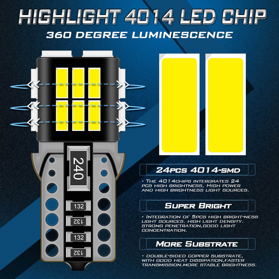 2x Ampoule led W5W Canbus 4014 SMD 5w
