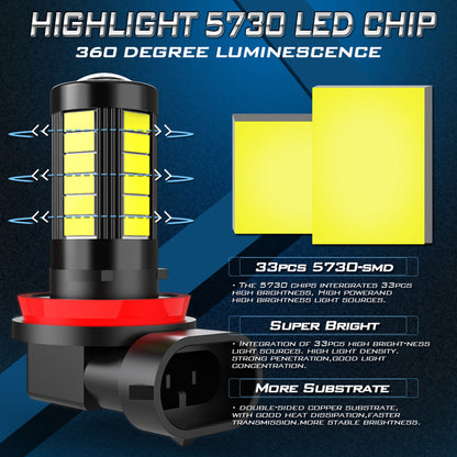 CENMOLL H11 H8 Fog Lamp LED Super Bright LED H10 HB3 9005 HB4 9006 Bulb Driving Running H16 Car Light 6000K