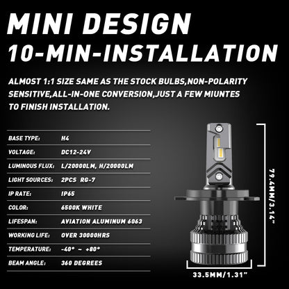 CENMOLL H4 H7 H1 LED Headlight Canbus No Error H11 H8 H9 9005 HB3 9006 HB4 9012 LED Car HeadLamp