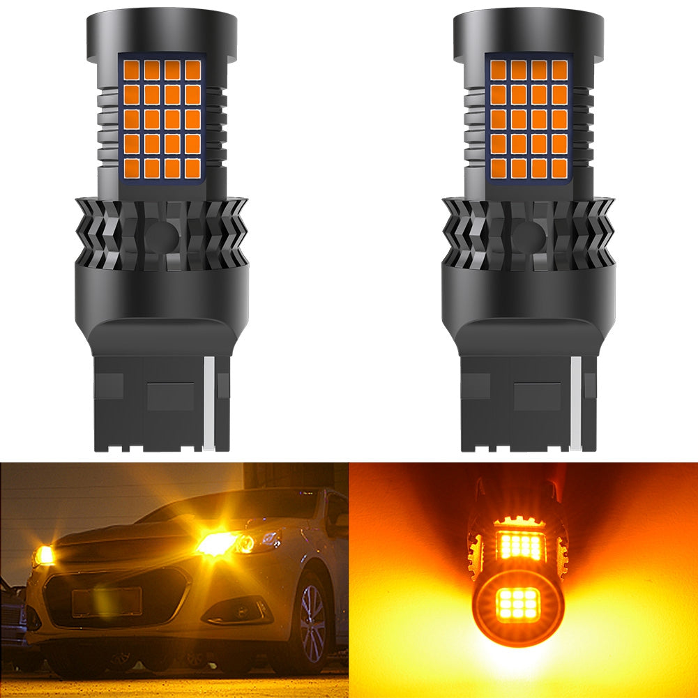 Improved Canbus Error Free WY21W T20 7440 LED Turn Signal Indicator Lamp -  Amber - Durvient