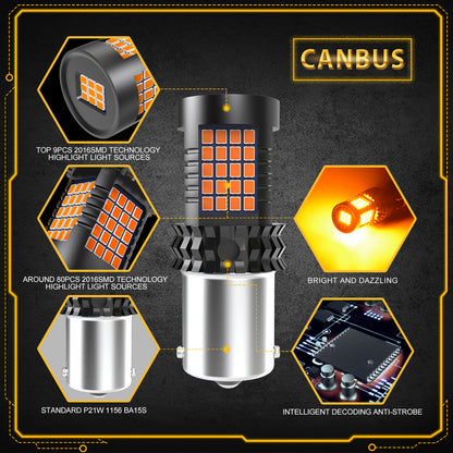 CENMOLL T20 W21W WY21W 7440 7440NA LED Turn Signal Light Bulbs Canbus Error Free No Hyper Flash Amber Yellow P21W ba15s