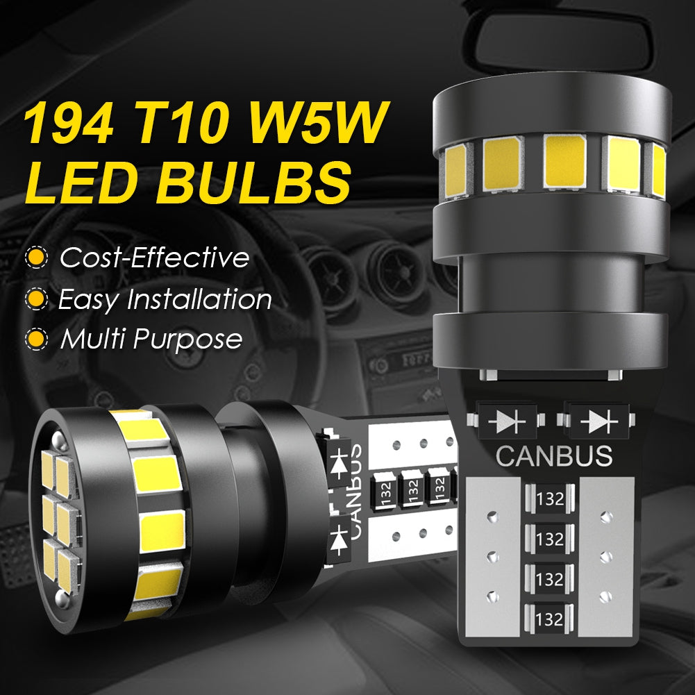 Dropship 1x T10 W5W LED Canbus 12V 24V Led Bulbs 10SMD 194 168