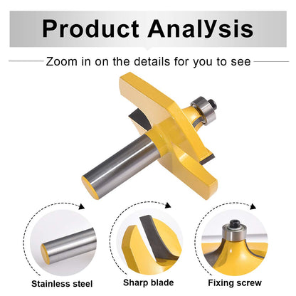 HOHXEN 2pcs Handrail Router Bit Set - Standard/Flute Molding Cutter - 1/2'' Shank for Staircase & railings handrails