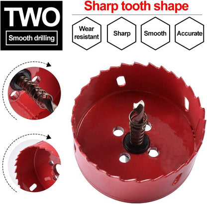 HOHXEN 80mm Hole Saw,M42 HSS Bi-Metal,Hole Opener Drill Bit Cutter Tool for Wood Aluminum Iron Sheet Pipe Plastic