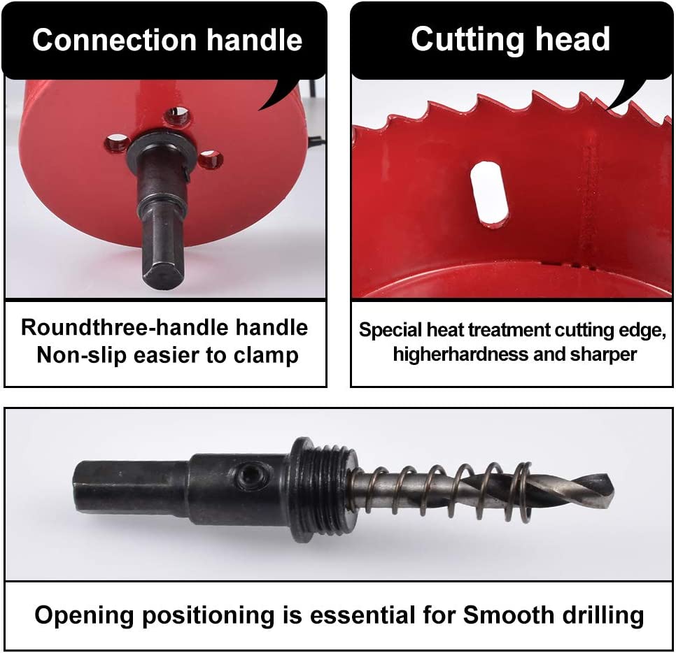 HOHXEN 80mm Hole Saw,M42 HSS Bi-Metal,Hole Opener Drill Bit Cutter Tool for Wood Aluminum Iron Sheet Pipe Plastic