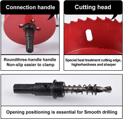 HOHXEN 80mm Hole Saw,M42 HSS Bi-Metal,Hole Opener Drill Bit Cutter Tool for Wood Aluminum Iron Sheet Pipe Plastic